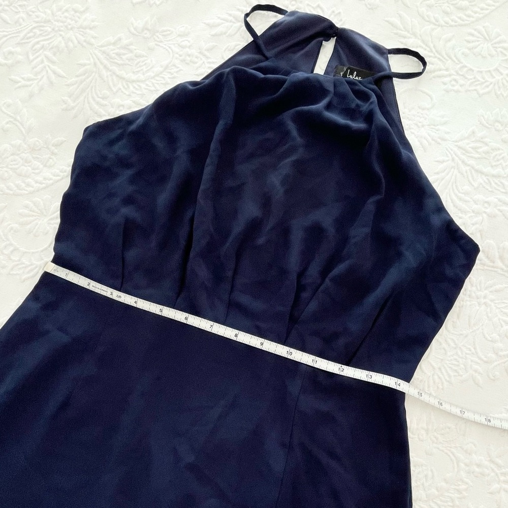 NWOT Lulus Dreamy Date Night Navy Blue Sleeveless Midi Dress Medium - Picture 11 of 13